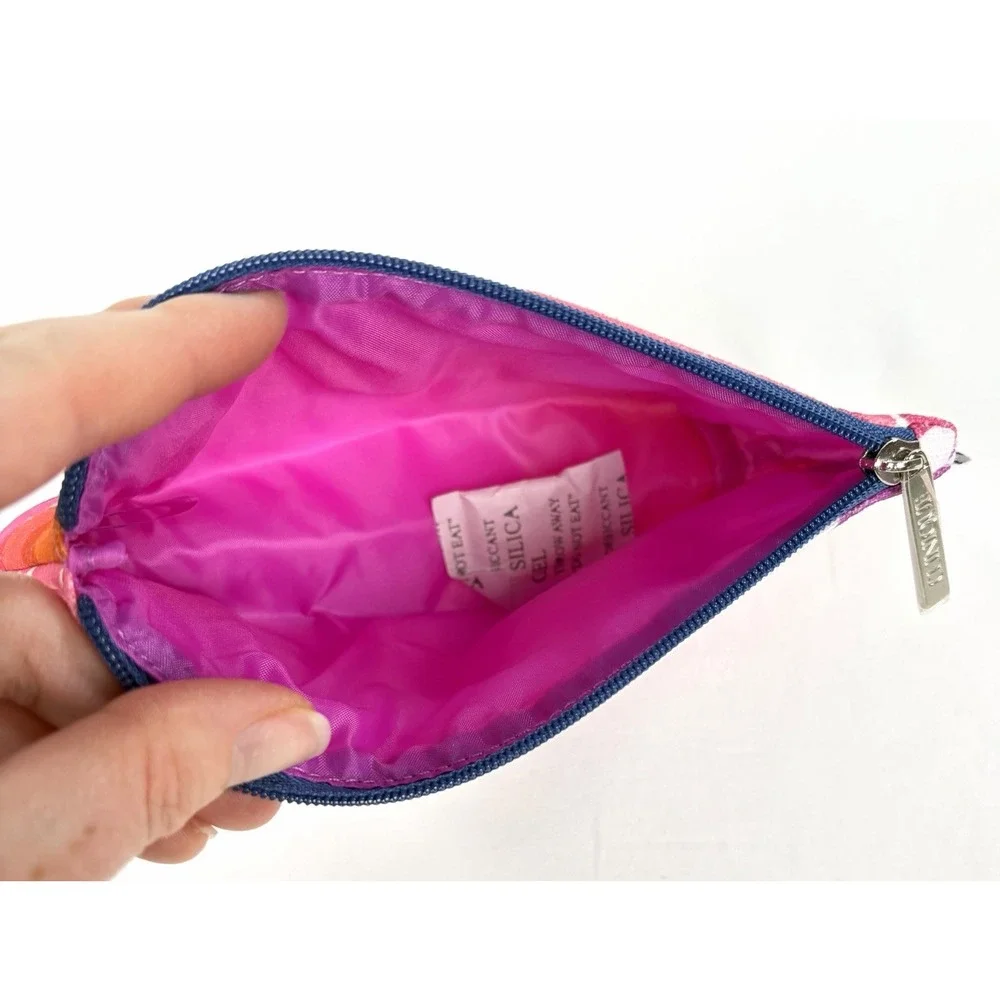 New Kapitza x Clinique Cosmetic Makeup Bag Pouch Geometric Circles Colorful Zip